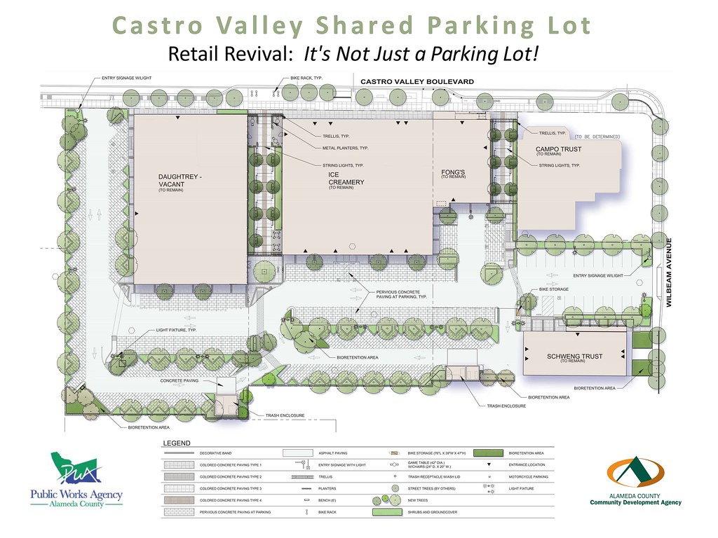 Rendering of Castro Valley Shared Parking. Photo links to photo album that open in a new window.